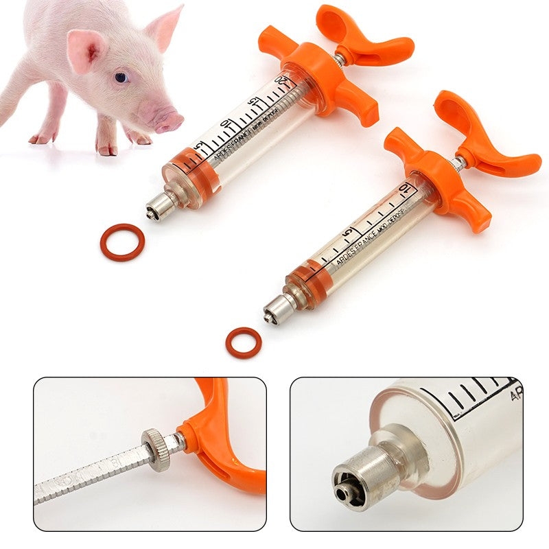 Seringa de alimentação de aves, ratos e papagaios – Injeção de vacina ajustável com tubo reto de 10 ml/20 ml para ferramentas veterinárias