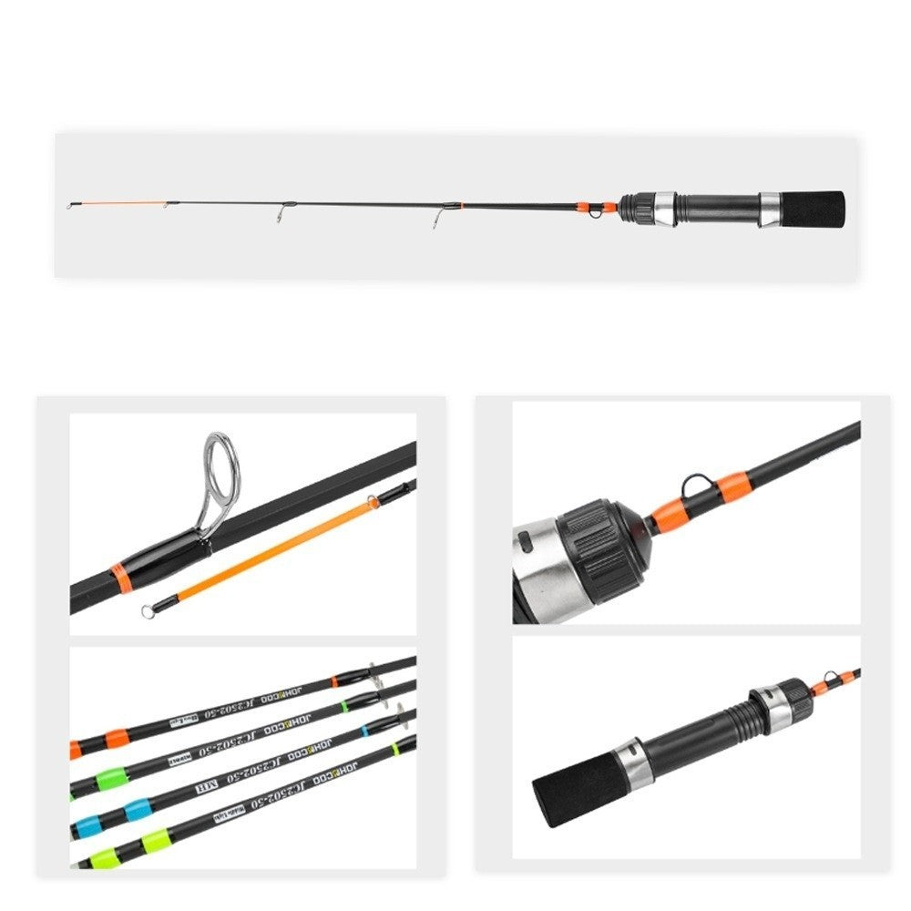 2 Section Winter Ice Fishing Rod Ultralight Design Spinning Type Spinning Rod 52cm Length Ultralight Fishing Pole Ice Fishing