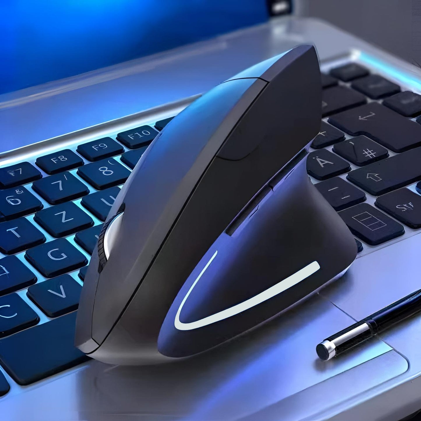 Mouse Sem Fio Ergonômico OUIO, Recarregável, Modo Duplo Bluetooth 5.4 e 2.4GHz, Clique Silencioso, para Laptop/PC/Mac