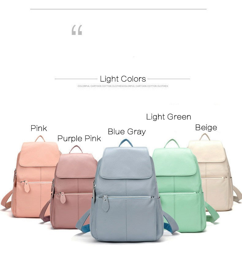 Zency Mochila Feminina Elegante Preta Branca Couro Genuíno Qualidade A++ Antifurto Grande Capacidade Mochila de Viagem Designer
