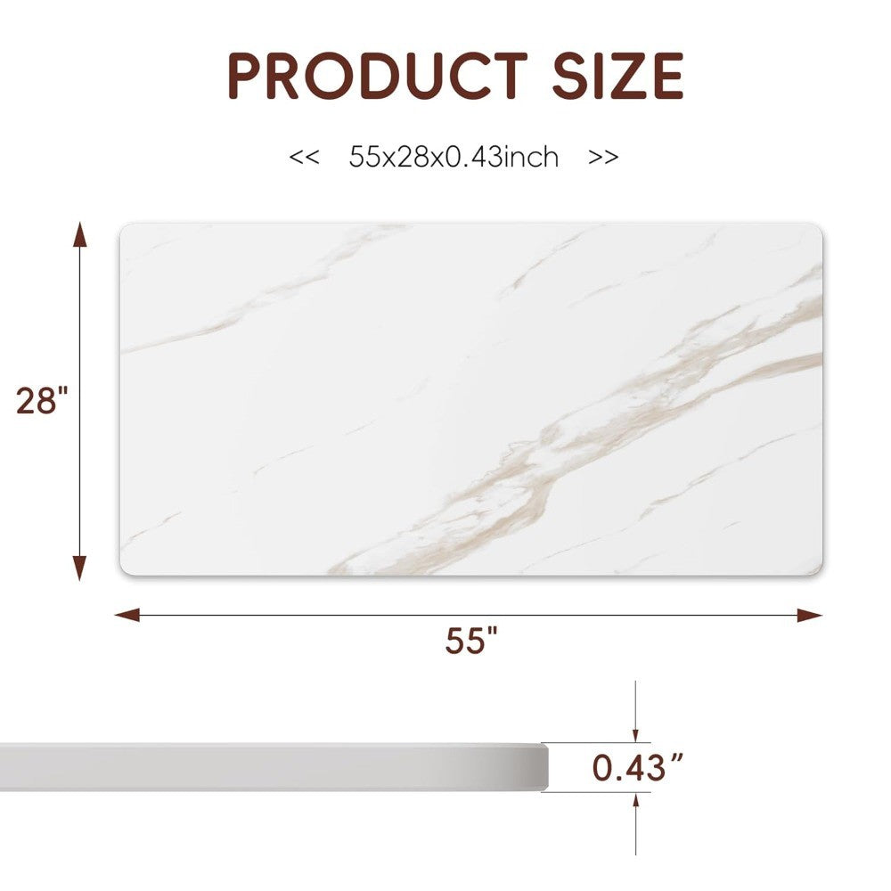 55 x 28 Inch Sintered Stone Tabletop for Standard and Sit to Stand Desk Frame, Table Top for Kitchen Table, Outdoor Indoor Dinin