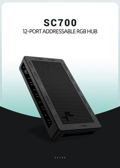 DeepCool Fan HUB PWM 5V 3pin ARGB Magnetic Attraction Fan HUB Splitter SATA Power Control Connect Motherboard