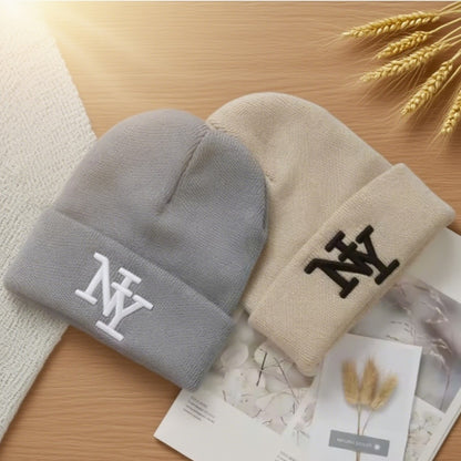 1PC/ 2PCS  Winter beanies caps for men, 3D Embroidery  knitted hats for women, outdoor warm hats , sports and casual CAP