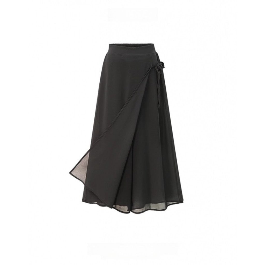Women's Large Size Fat MM Summer Chiffon Culottes Cropped Pants Skirt Loose Fit Fashion by