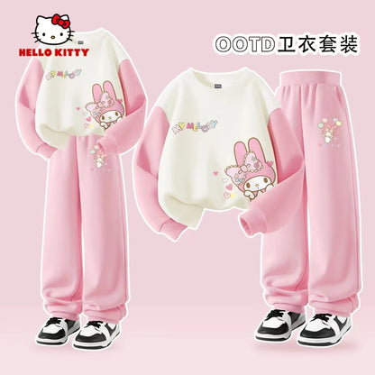 Autumn Baby Girl Clothes Set Cartoon Printed Pullover Sweatshirts Top And Pants Bottom 2 Pieces Suit Kid Children Boy Tracksuits