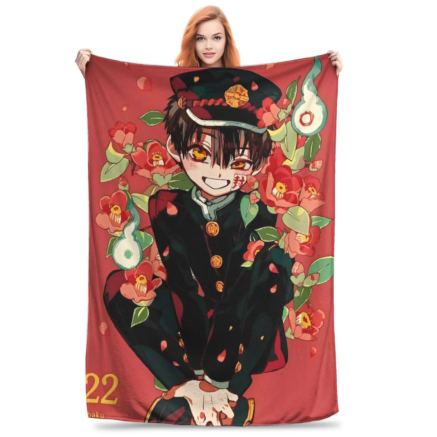 Hanako Kun Japanese Cute Throw Blanket Soft Warm Plush Bedding Home Decor Camping Flannel Bedspread Cover