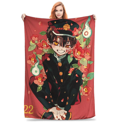 Hanako Kun Japanese Cute Throw Blanket Soft Warm Plush Bedding Home Decor Camping Flannel Bedspread Cover