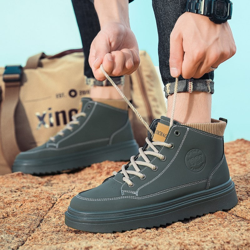 The 2025 autumn/winter new men's casual bestseller thick-soled high-top boots