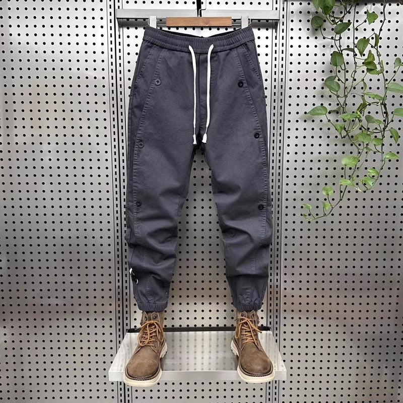 American Sle Workwear Pants Men's Trendy Brand Cuffed Harem Pants Splice Function down Jaet Spring Autumn Thin Casual Pants