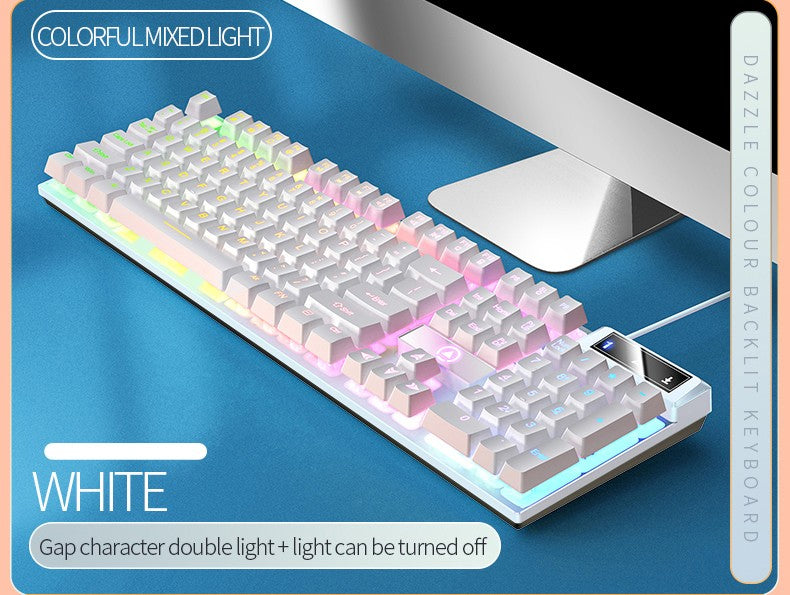 YINDIAO K500 Teclado com Fio para Jogos Notebook Desktops PC Acessórios de Escritório Teclados Gamer de Perfil Baixo com Teclado Numérico