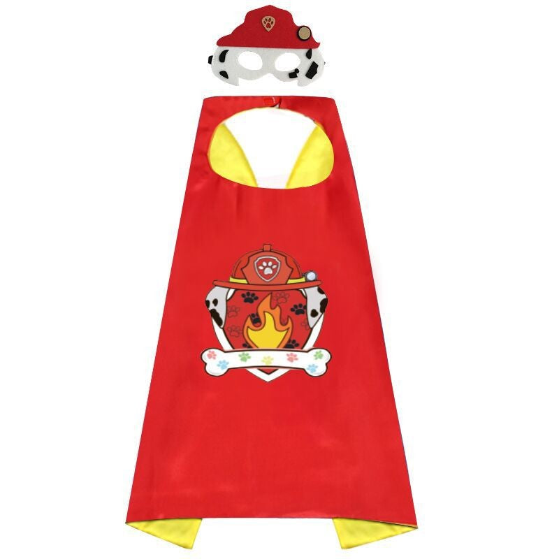 Anime Dog Patrol Kids Cosplay Costume Cape with Eye Mask Halloween Marshall Chase Skye Zuma Rubble Rocky Children's Dress-Up