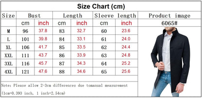 Elegant Jackets Man Single Breasted Man's Janket Solid Wool Blends Mid-length Trench Coat Long Men's Coat