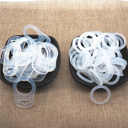 Chenkai 50pcs Transparent Silicone Mam Ring DIY Baby Pacifier Dummy NUK Clear Adapter O Rings Holder Chain Toy Accessories