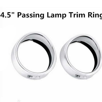 Motorcycle Headlight Trim For Harley Touring Road King Electra Glide Softail FLD/FLH Parts 7" Ring Bezel Visor 4.5" Led Fog Lamp