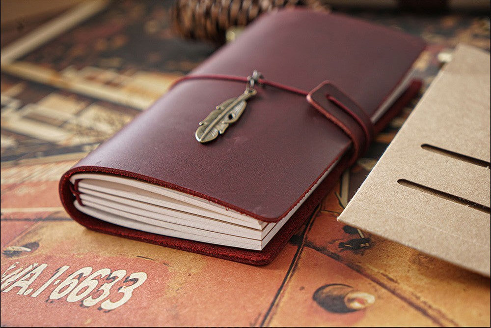 100% Genuine Leather Journal Refillable Travel Notebook Retro DIY Handmade Diary Sketchbook School Office Gift Customized