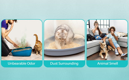 Purificador de Odor Recarregável DownyPaws Para Caixa de Areia de Gatos Desodorizador Inteligente 4000mAh Limpador de Ar Para Vaso Sanitário de Cachorro Suprimentos de Limpeza Para Animais de Estimação