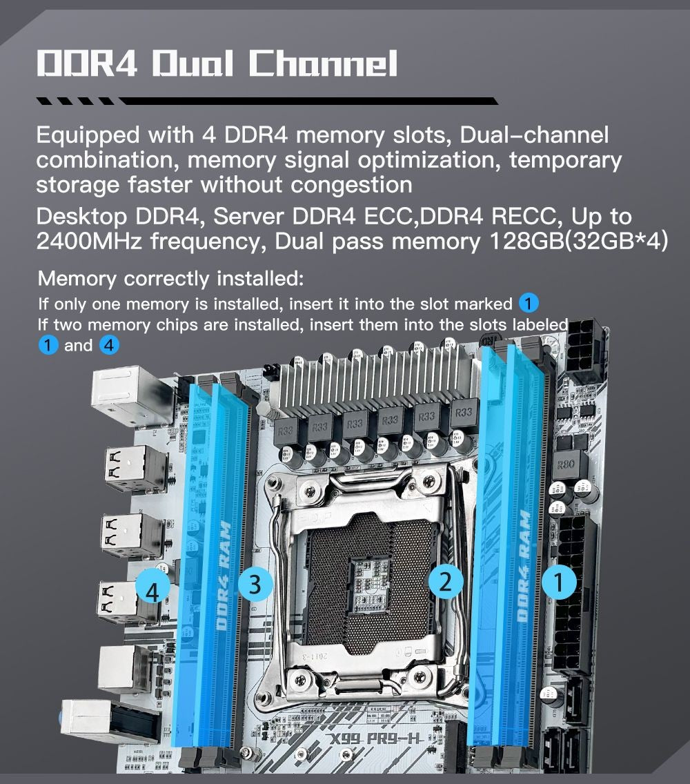 Kit placa-mãe MACHINIST X99 branca opcional Xeon E5 2640 V4 LGA 2011-3 CPU DDR4 2*8G=16GB RAM NVME/SATA M.2 combo PR9-H