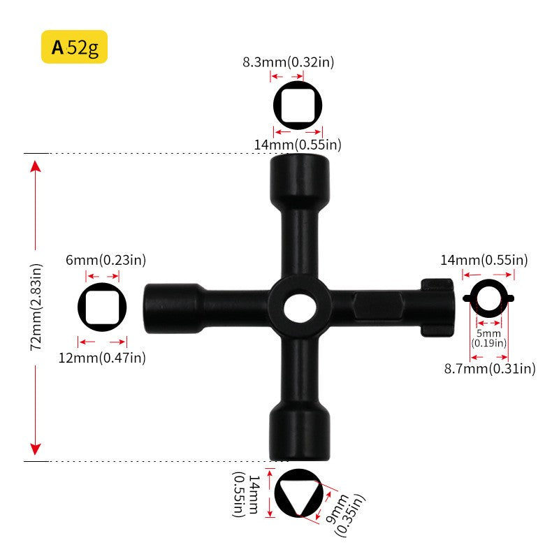 Chave Inglesa Phillips de 4 Vias Mini Universal Triângulo Interno Multifunções Pequena Chave Cruzada Ferramentas Manuais de Reparo Para Elevador de Carro