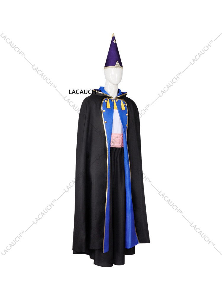 New Anime Witch Hat Atelier Olruggio Cosplay Costume Adult Men Hat Cloak Dress Wig Roleplay Witch Hat Disguise Atelier Halloween