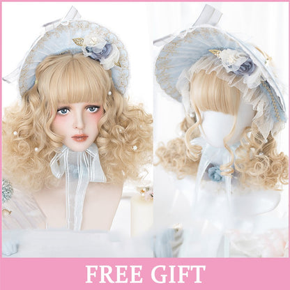 LM? Peruca de cosplay branca ombre de ondas corporais longas, perucas sintéticas resistentes ao calor, perucas Lolita naturais de parte média para mulheresW