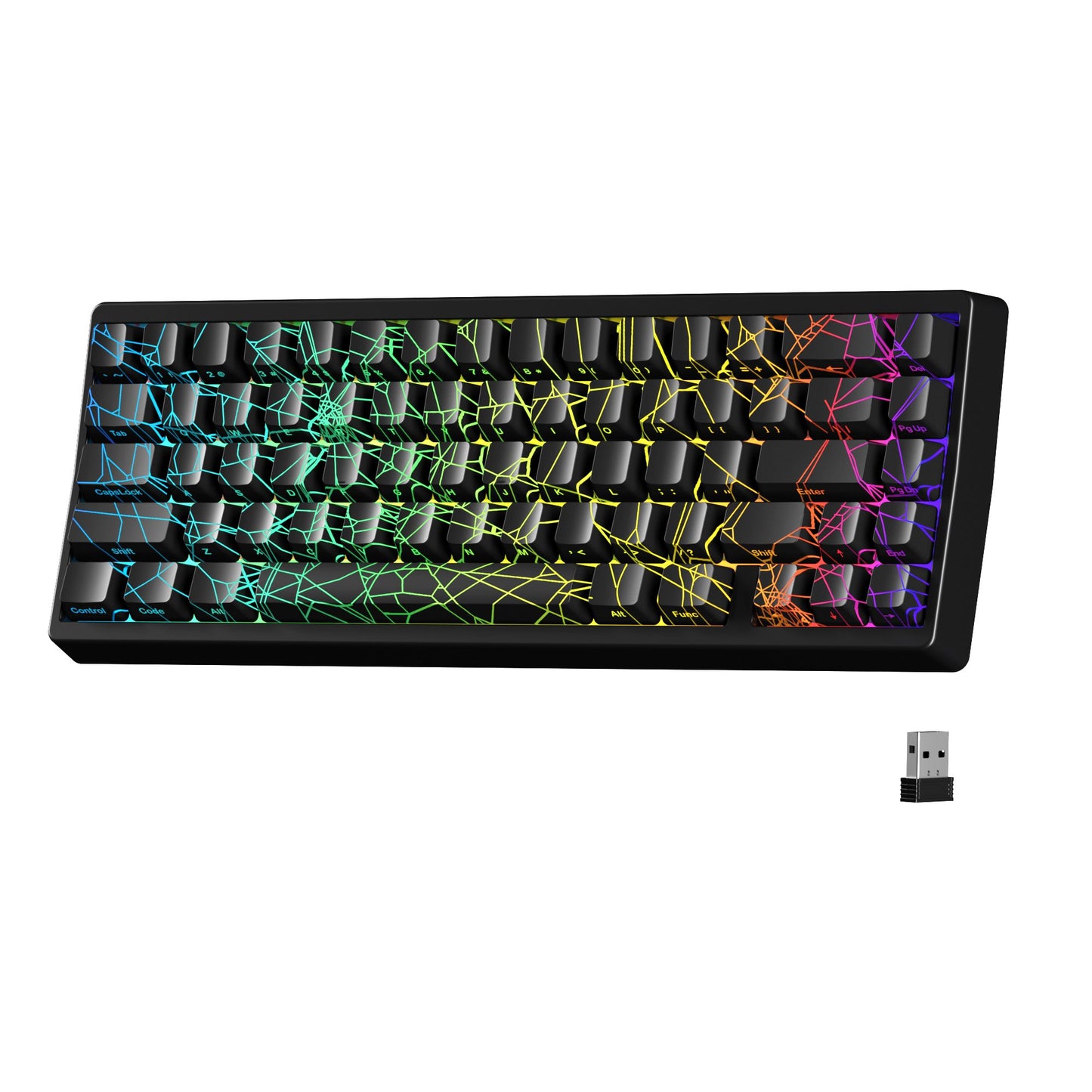 XVX Spider Web Keyboard M67 JadeStone With IMD-Tech Keycaps Tri-Mode Connection Custom RGB Backlight Keyboard 60%