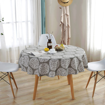 Round Tablecloth Washable Table Cloth Decorative Table Cover Indoor and Outdoor Holiday Home Christmas Party Picnic Dining Room