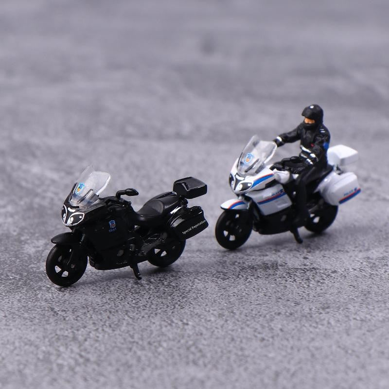 1/64 Miniatura Liga Modelo Moto Polícia de Segurança Pública Móveis Para Exposição Presente de Aniversário Infantil