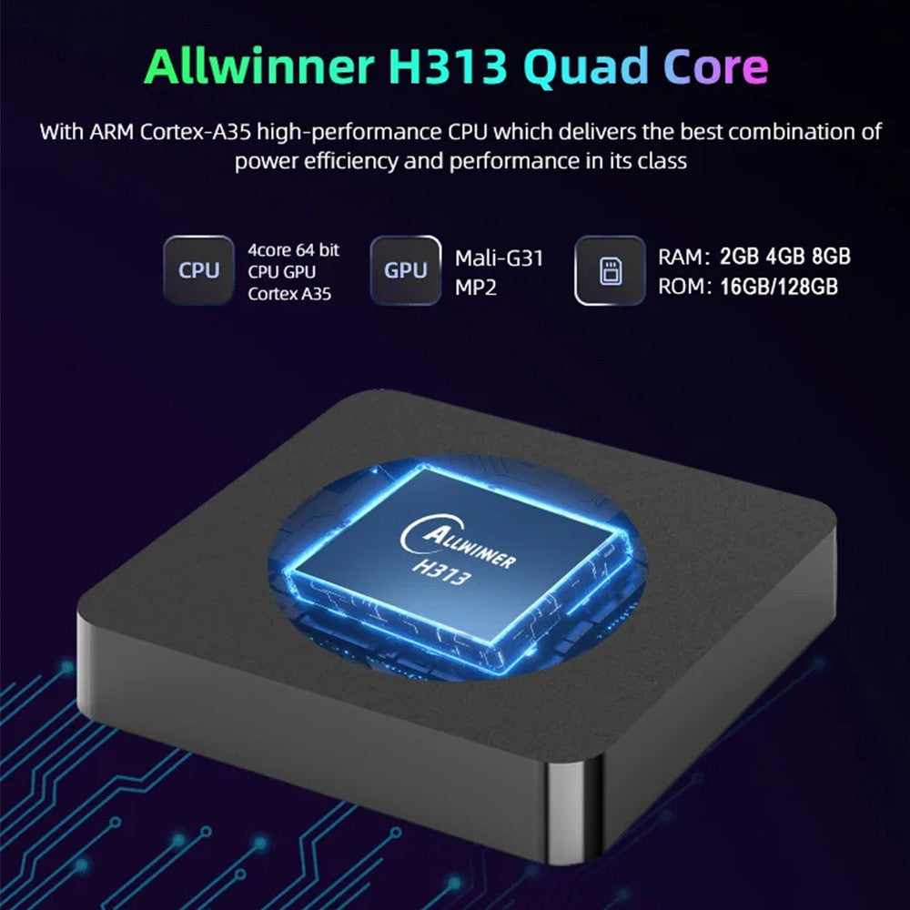 Android14 TV Box Q10 Allwinner H313 Suporta Wi-Fi Duplo 2.4G e 5G 8K 64G 128G Rom Set Top Box Media Player TV Box Set Top Box de Voz