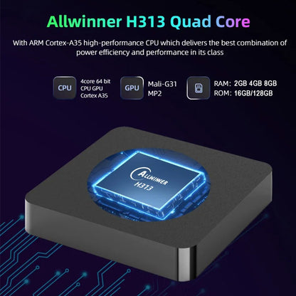 Android14 TV Box Q10 Allwinner H313 Suporta Wi-Fi Duplo 2.4G e 5G 8K 64G 128G Rom Set Top Box Media Player TV Box Set Top Box de Voz