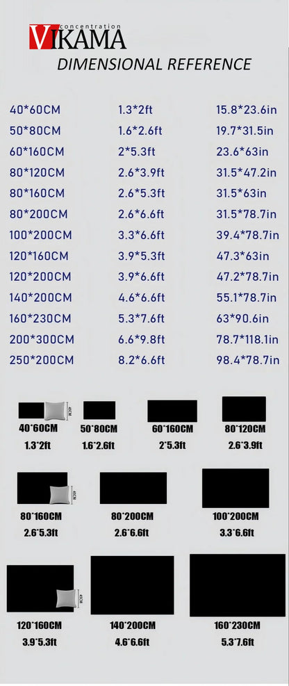 VIKAMA Bohemian Crystal Velvet Anti Slip Carpet For Living Room ,Floor Bedroom Big Size Rugs, Sofa Mats, Study,Home Decoration