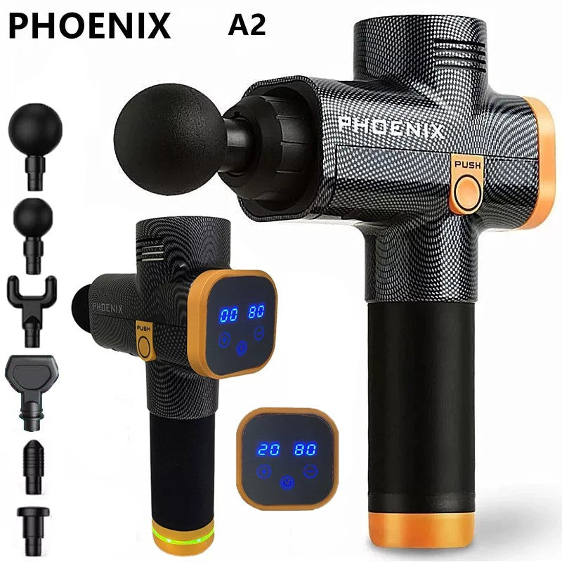 Phoenix A2 Massage Gun Relaxamento Muscular Massageador de Tecido Profundo Vibrador Dinâmico Costas Portátil de Mão Display Pistola de Fáscia Massagem