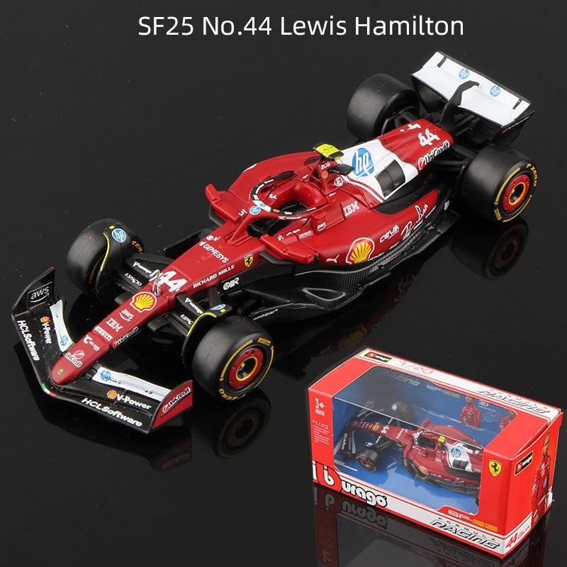 Bburago 1:43 2025 F1 Carro de Liga Modelo Fórmula Corrida Miniatura Brinquedo SF25 RB21 W16 MCL39 Red Bull Mercedes Ferrari McLaren