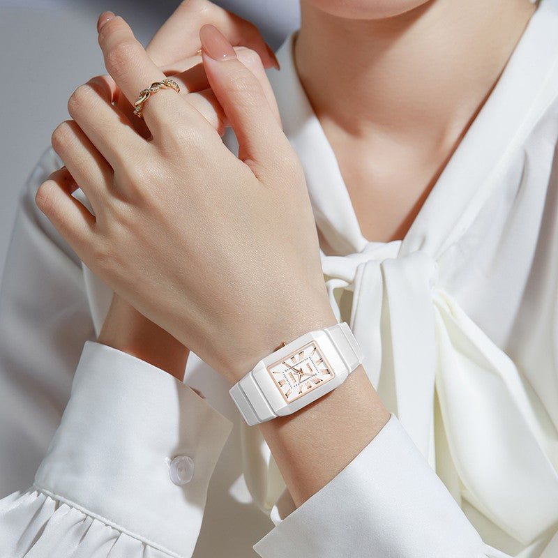 LIGE New Black Watch Women Fashion Creative Square Stainless Steel Ladies Waterproof Watches Elegant Bracelet Quartz Wristwatch