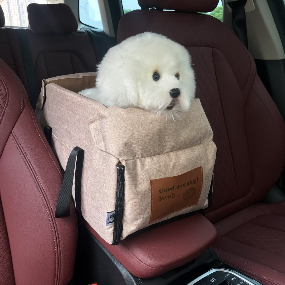 Assento de Carro para Cães Pequenos Assento para Console Central Assento Elevado para Carro Cesta de Transporte para Cães Portátil para Gatos Bolsa de Viagem de Segurança