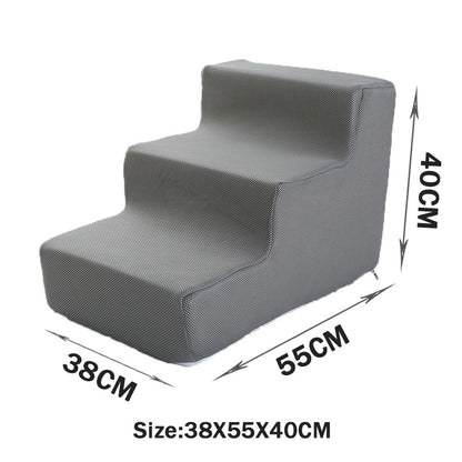 Escada para Cães 3 Degraus, Escada para Cachorro Pequeno, Gato, Filhote, Ramap para Cães, Antiderrapante, Removível