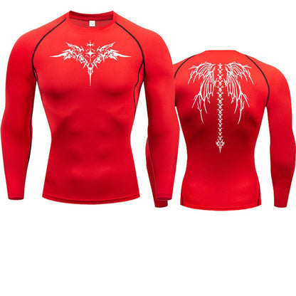 Anime Print Compression Shirt Mens Running T-Shirt Quick-Drying Fitness Sportswear Gym Sports Short Sleeve Breathable Tops