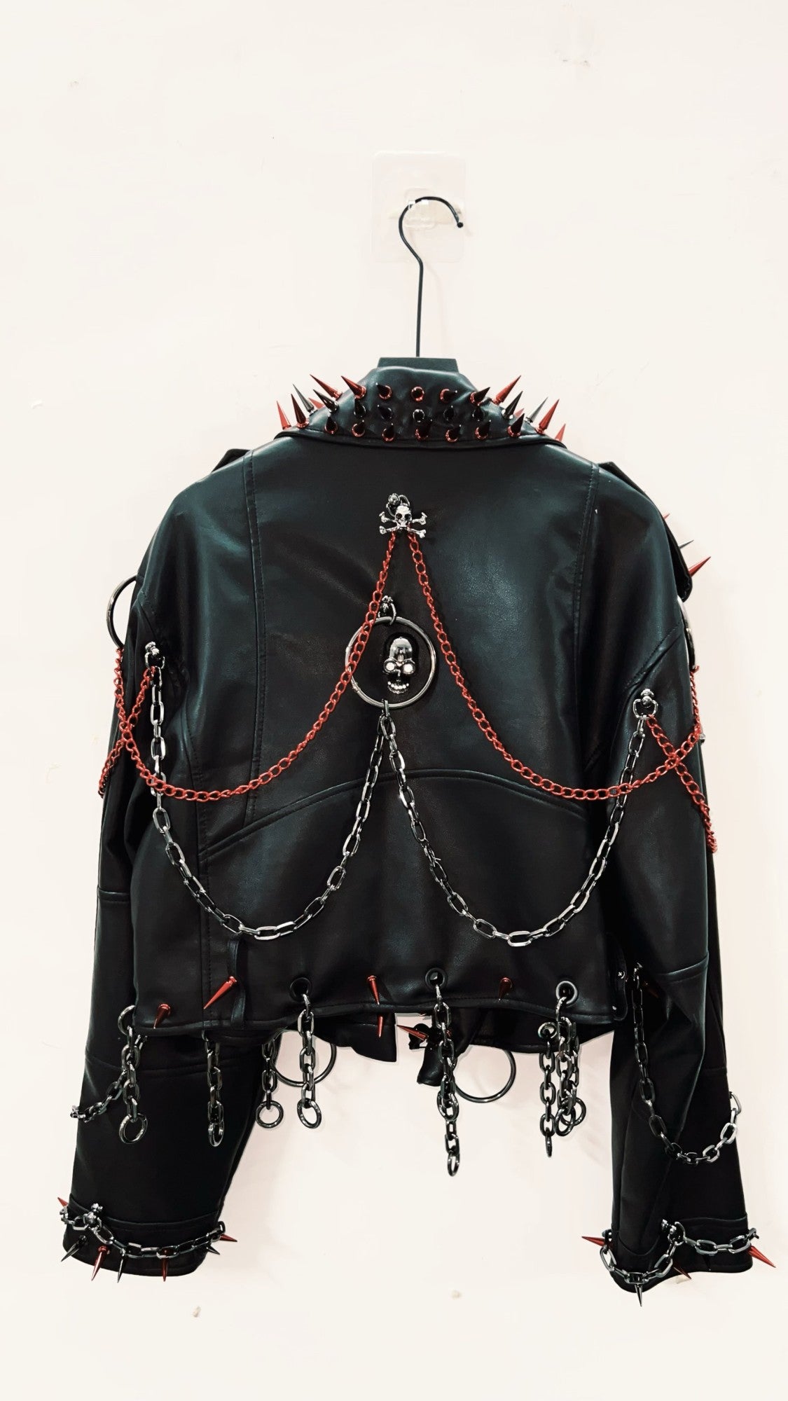 vintage Leather jacket Gothic Leather jacket Punk Leather jacketoversizeLeather jacket Rivet Leather jacket skull Leather jacket