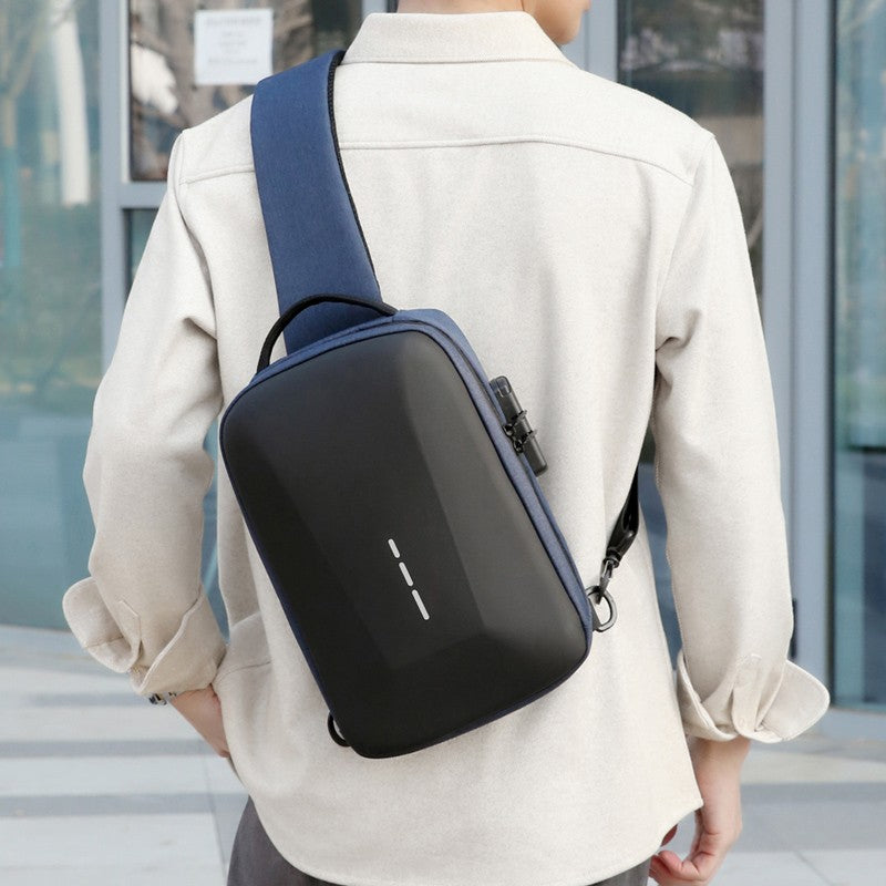 Anti-theft Combination Lock Chest Packs With USB Charging Port Fashion Business Men's Crossbody Bag Travel Storage Shoulder Bag