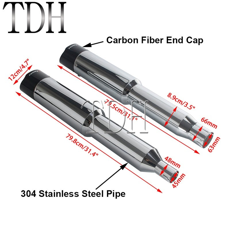 Motorcycle Exhaust System Carbon Fiber Muffler Pipe For Harley Street Road Glide ST FLTRXST FLHXST FLHX PAZOMA Exhaust Mufflers