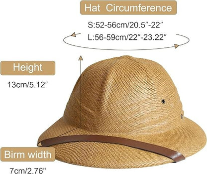 Chapéu de palha de verão masculino RUHAO, chapéu de sol, chapéu de sol, chapéu de balde de remo para pai, chapéu de minerador de selva safari, boné britânico de soldado britânico, boné de exército