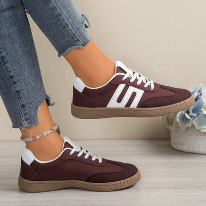 Shoes Woman 2025 Trend Casual Sneakers Comfortable Lace Up Flats Tennis Shoe Breathable Walking Jogging Shoe Zapatillas De Mujer