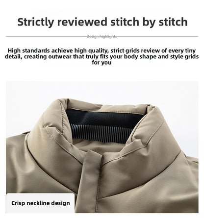 Top Grade ??????Men's Stand Collar Parka Jacket Windbreaker Coats Bubble Puffer Outerwear for Young Adults?????????????????