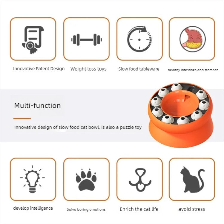 Brinquedo Interativo Multifuncional para Gatos, Quebra-cabeça Popular, Tigela de Comida Lenta com Vazamento, Brinquedos Interativos para Gatos de Estimação