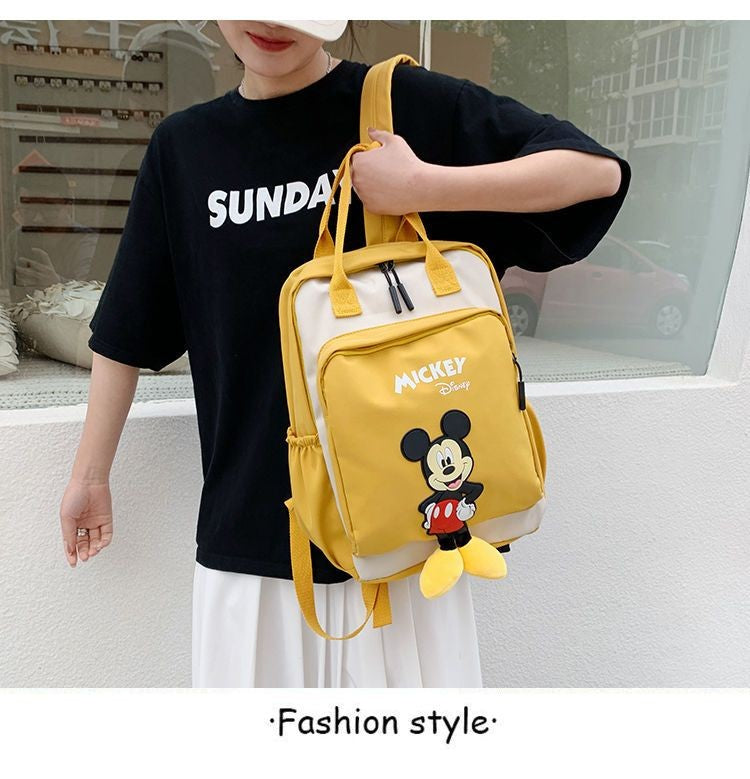 Disney Mickey Mouse Backpack for Kids Cute Cartoon Fashionable Backpack for Students Travel Bag Birthday Gift for Children