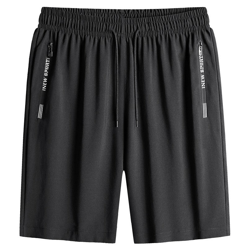 Fashion Sports Shorts Men New Comfortable Elastic Waist Shorts Male Breathable Quick Dry Men's Short Pants Men Bottom Black XXXL