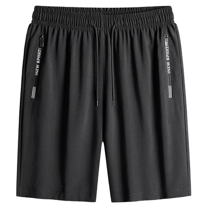 Fashion Sports Shorts Men New Comfortable Elastic Waist Shorts Male Breathable Quick Dry Men's Short Pants Men Bottom Black XXXL