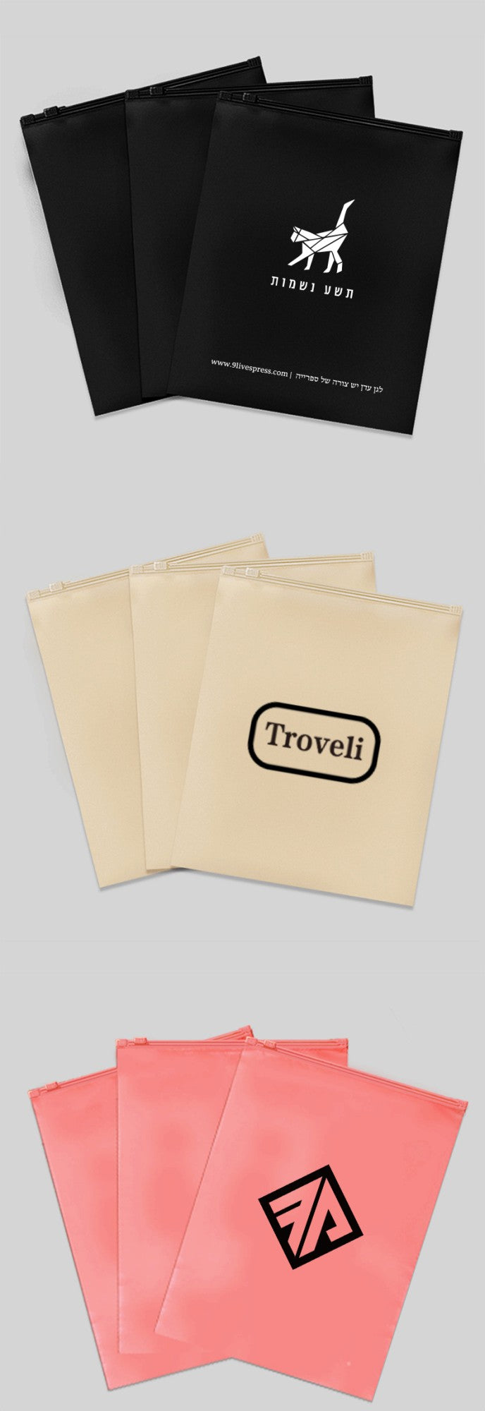 50pcs Customized Color Frosted Zipper Bags Home Travel Storage Bags Clothing Underwear Business Product Packaging Custom Logo