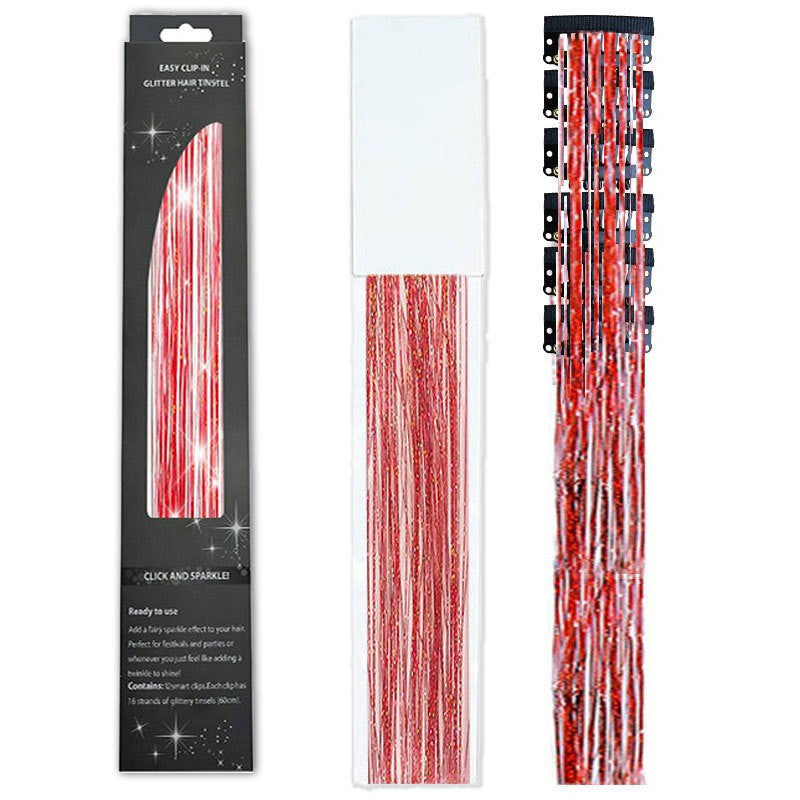 6/12 peças de tic-tac de cabelo sintético, peça única, extensões de cabelo com brilho feminino, kit de enfeites de cabelo, peruca brilhante resistente ao calor