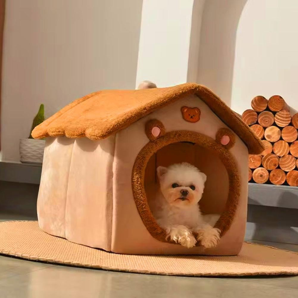 Casa Quente para Pets Engrossada Casa de Gatos e Cães Inverno Quente Universal para Todas as Estações Removível e Lavável Nova Fofa Confortável