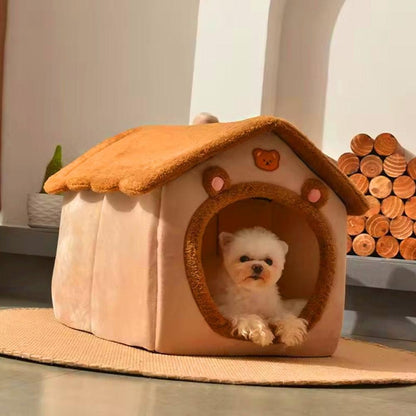 Casa Quente para Pets Engrossada Casa de Gatos e Cães Inverno Quente Universal para Todas as Estações Removível e Lavável Nova Fofa Confortável
